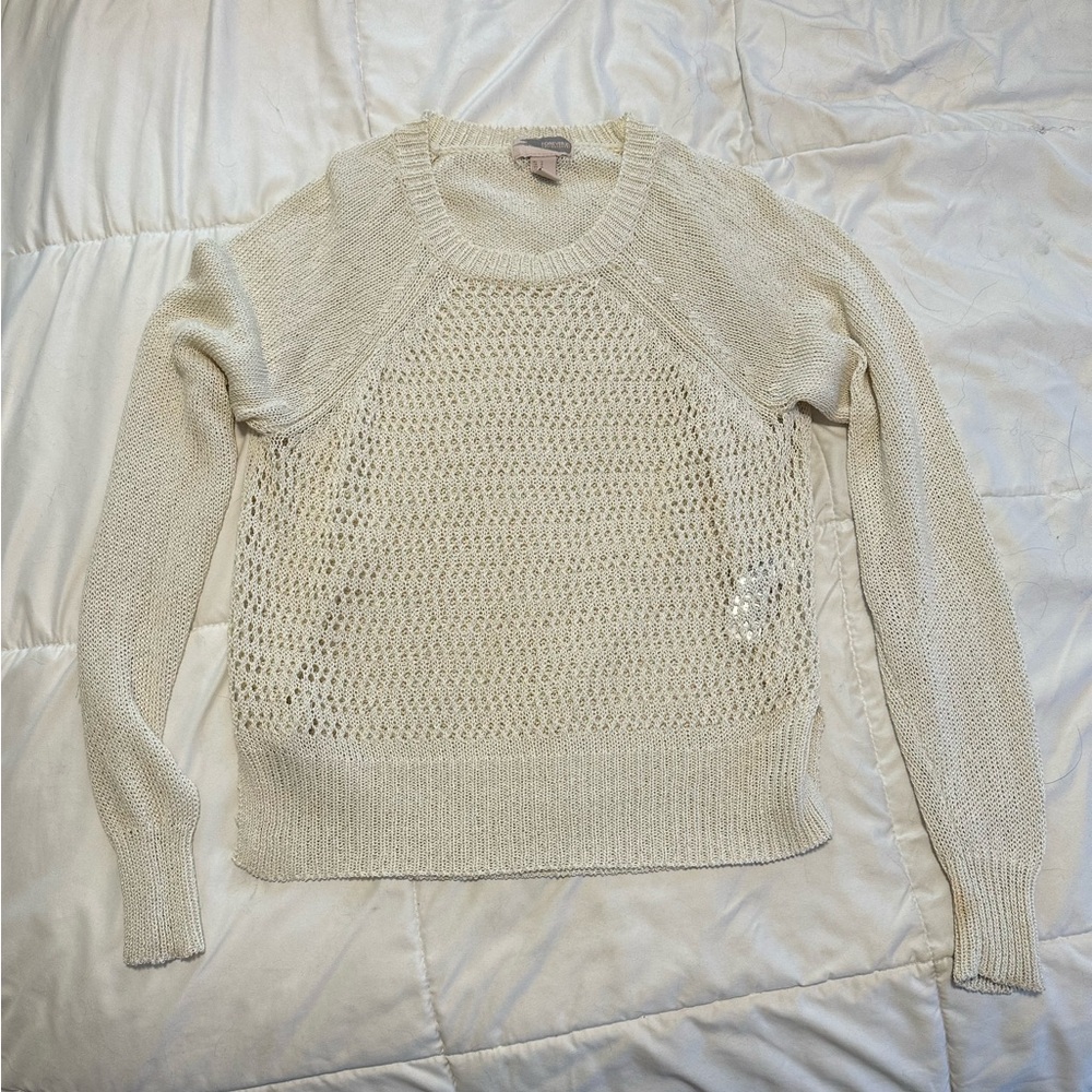 Forever 21 Cream Knit Sweater
